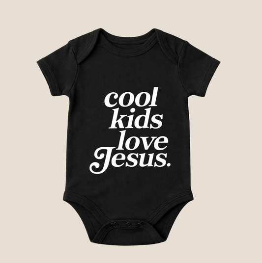Cool Kids Love Jesus Baby Bodysuit